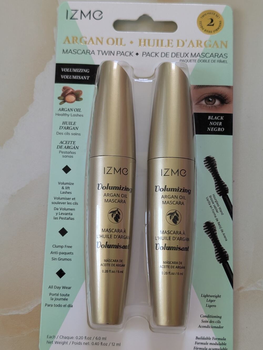 IZME New York Moroccan Argan Oil Volumizing Mascara - Black - Twin Pack